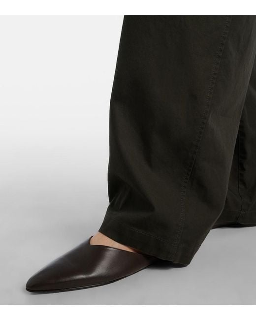 Herbert Levine Brown Homebody Leather Mules