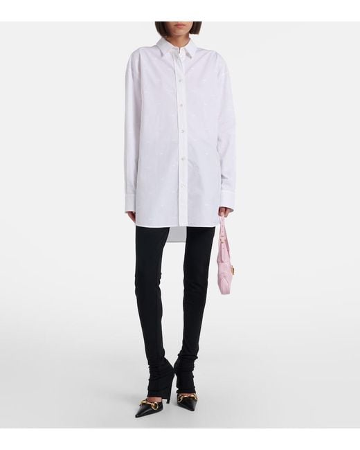 Gucci White Gg Checked Cotton Poplin Shirt