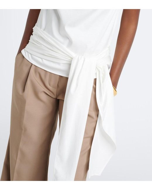 Proenza Schouler White Zafira Asymmetric Cotton Jersey Top