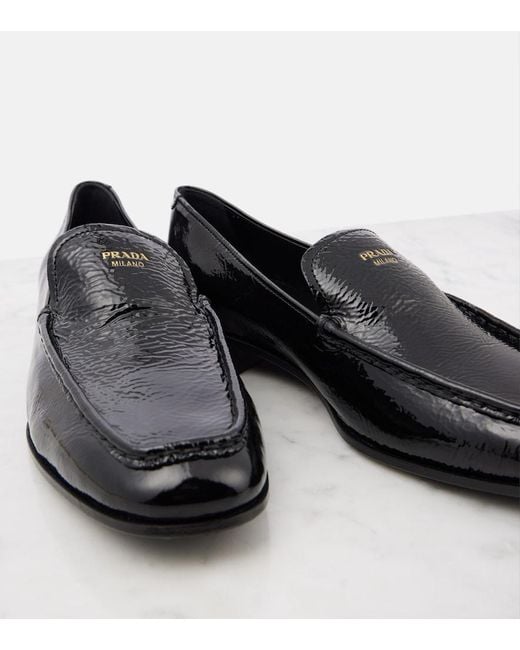Prada Black Patent Leather Loafers