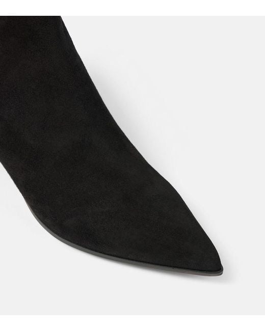 Gianvito Rossi Black Lyell 45 Suede Ankle Boots