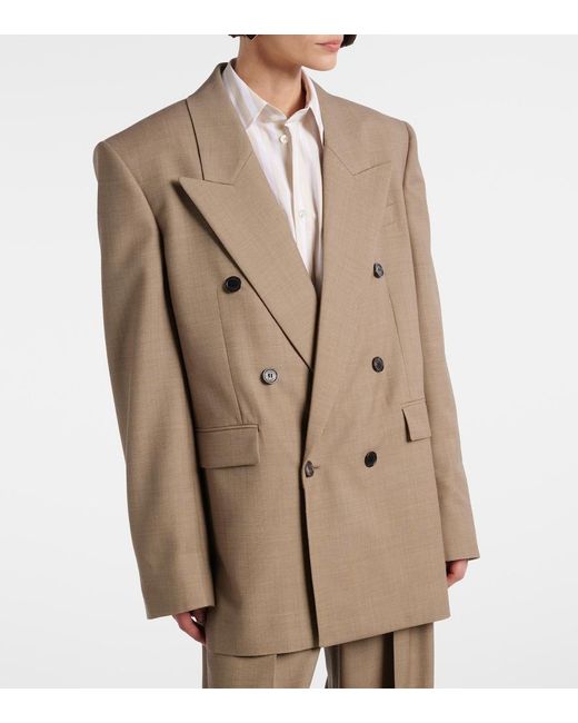 Saint Laurent Natural Double-Breasted Jacket