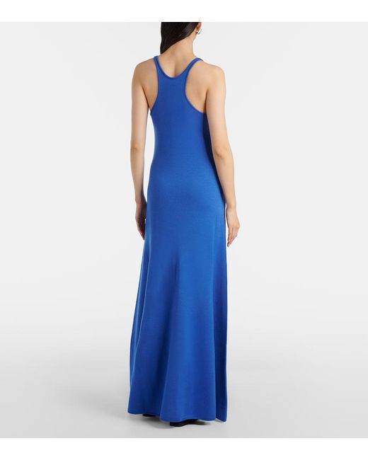 Tom Ford Blue Knitted Wool Maxi Dress
