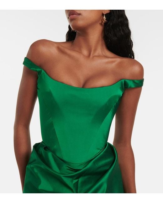 Vivienne Westwood Green Robe Nova Camille Aus Satin