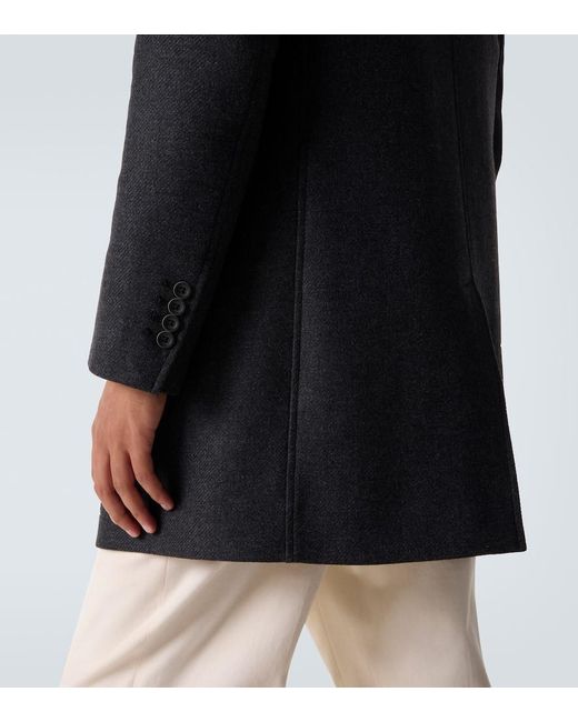 Herno Mantel Aus Einem Wollgemisch in Blue für Herren