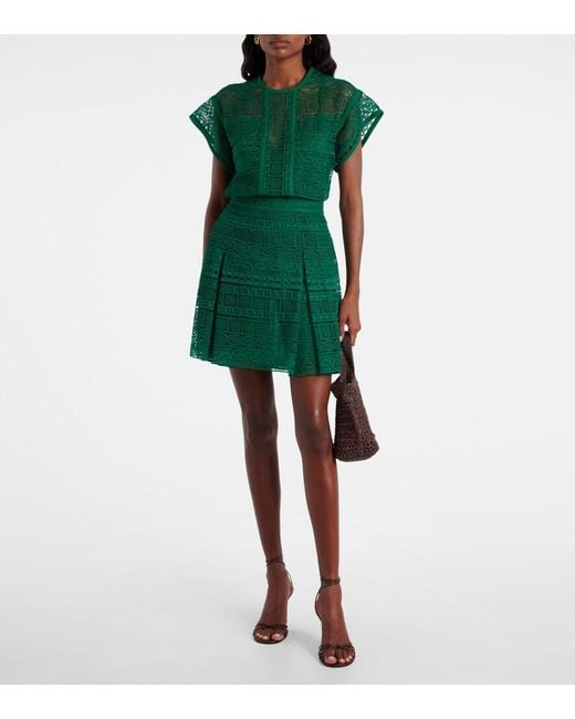Elie Saab Green Macrame Top