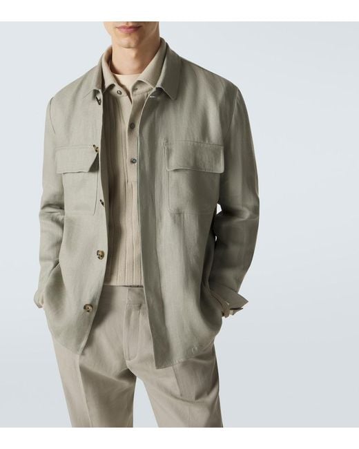 Lardini Gray Linen Jacket for men
