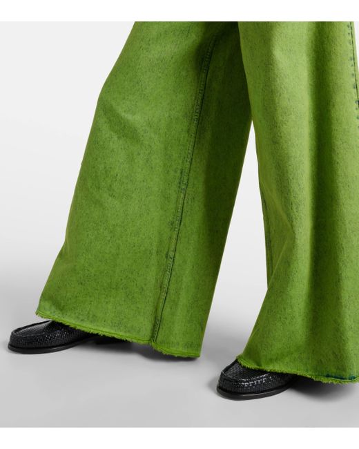 Marni Green High-rise Wide-leg Jeans