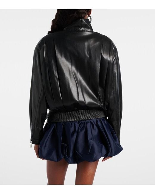 Chaqueta Biker Con Cinturon Self-Portrait de color Black