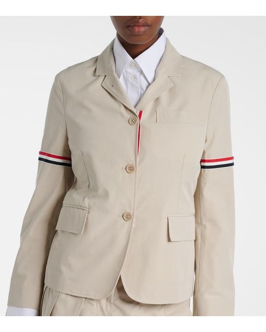 Thom Browne Natural 4-Bar Cotton Jacket