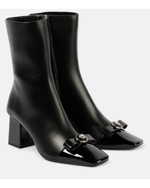 Bottines Gianni Ribbon 70 En Cuir Versace en coloris Black