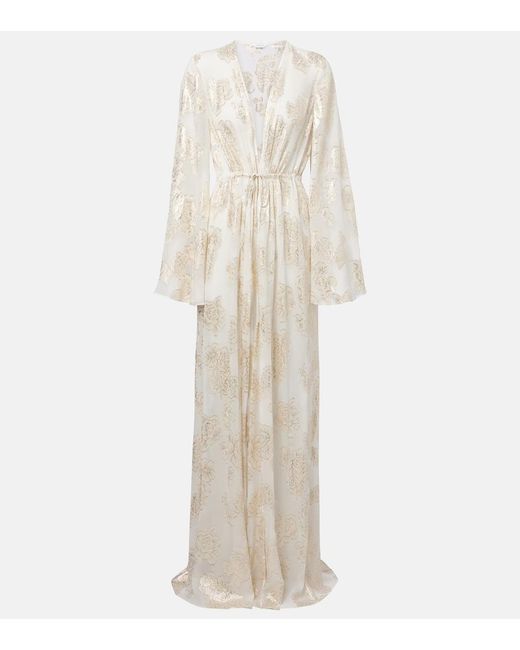Alexandra Miro White Aurelia Silk-Blend Maxi Dress