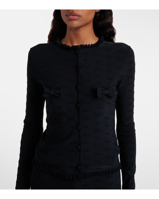 Balenciaga Blue Ruffled Cardigan