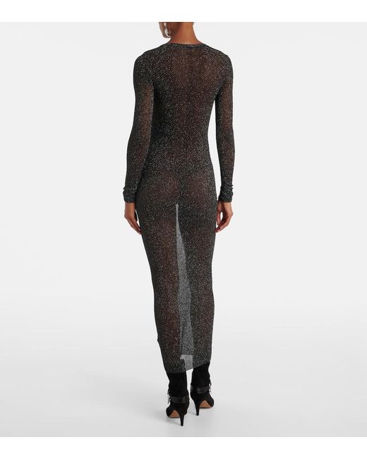 Isabel Marant Gray Fanelie Knitted Lame Maxi Dress