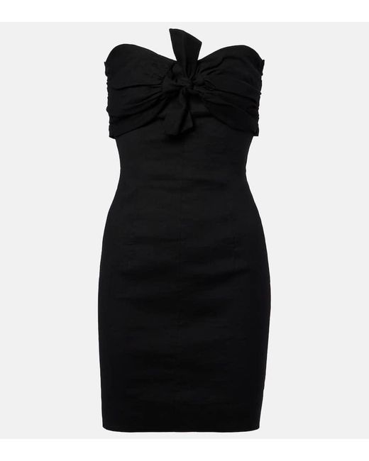 TOVE Black Dipti Linen And Cotton-Blend Minidress
