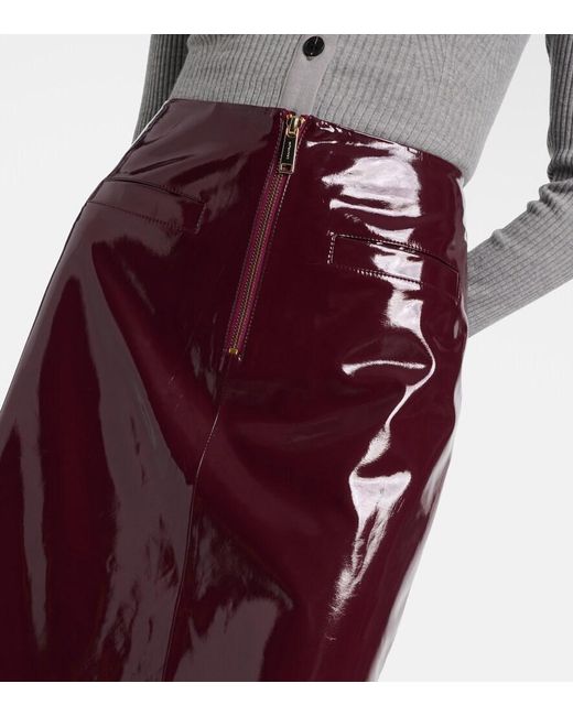 Self-Portrait Purple Mid-Rise Pencil Skirt