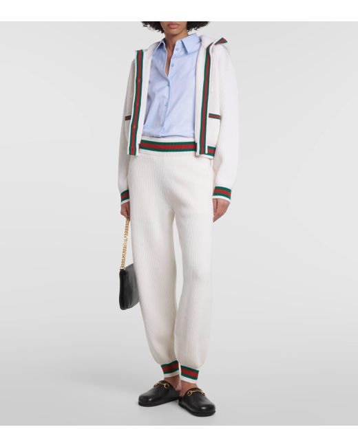 Pantalon de survetement en laine melangee Gucci en coloris Natural