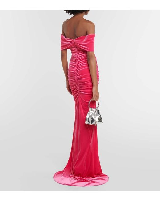 Monique Lhuillier Pink Robe Aus Samt