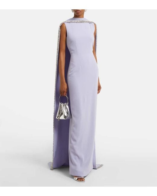 Roland Mouret Purple Robe Aus Crepe Mit Kristallen