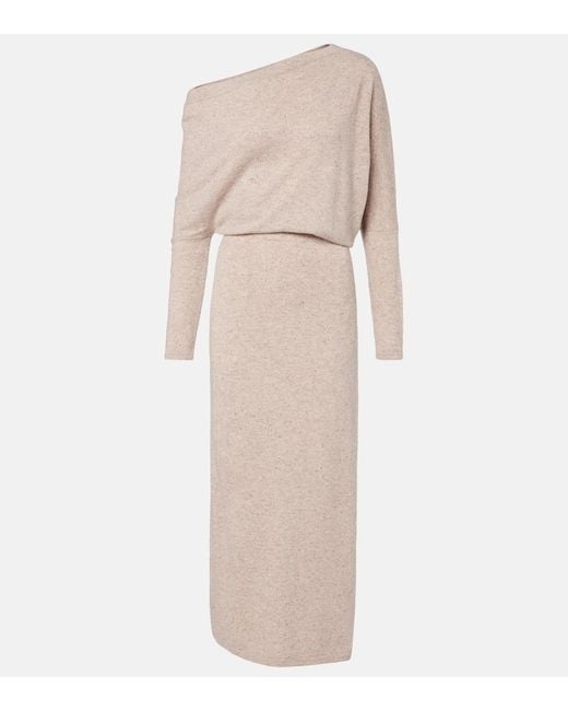 Altuzarra Natural Kasos Draped Cashmere Maxi Dress