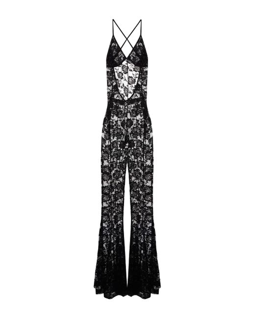 norma kamali jumpsuit white and black