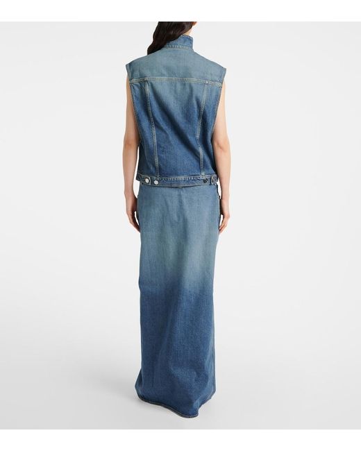 Chaleco De Denim Alaïa de color Blue