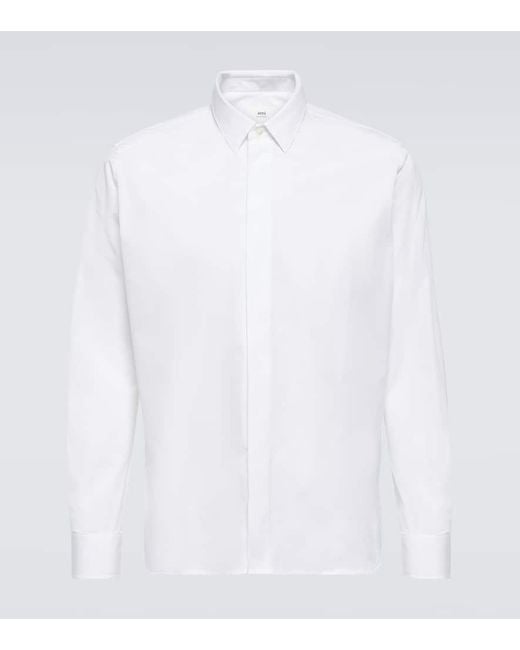 Camisa de popelin de algodon AMI de hombre de color White