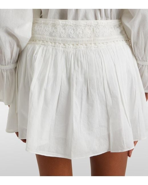 Posse White Danielle Lace-Trimmed Cotton Skort