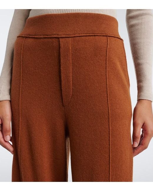 Jardin Des Orangers Brown Wool And Cashmere Wide-Leg Pants