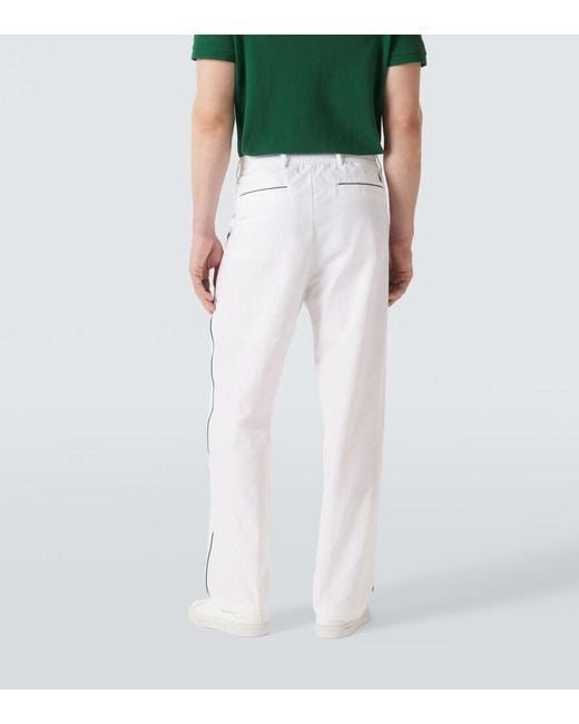 Polo Ralph Lauren White Logo Cotton-Blend Straight Pants for men