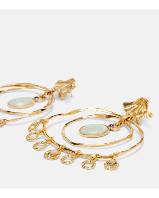 Chloé Metallic Verzierte Ohrringe Sunflower