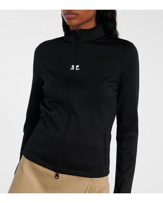 Courreges Black Interlock Jersey Track Jacket