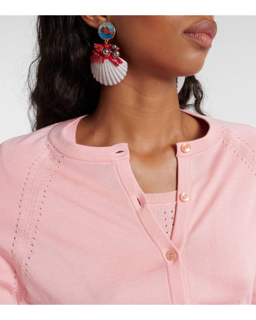 Dolce & Gabbana Pink Capri Cropped Silk Cardigan