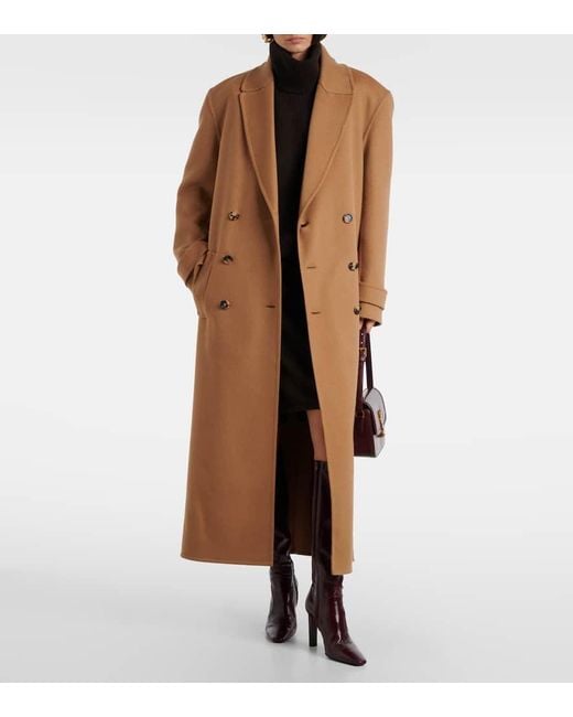 Saint Laurent Brown Cashmere And Wool Coat