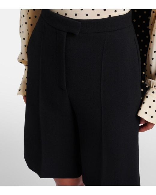 Valentino Black Vgold Virgin Wool Bermuda Shorts