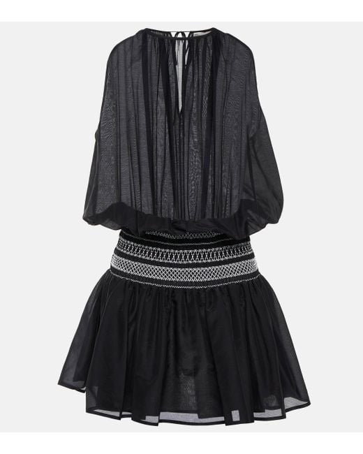 Robe en coton et soie Tory Burch en coloris Black