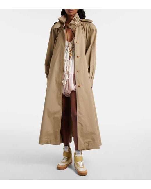 Chloé Natural Cotton Gabardine Trench Coat