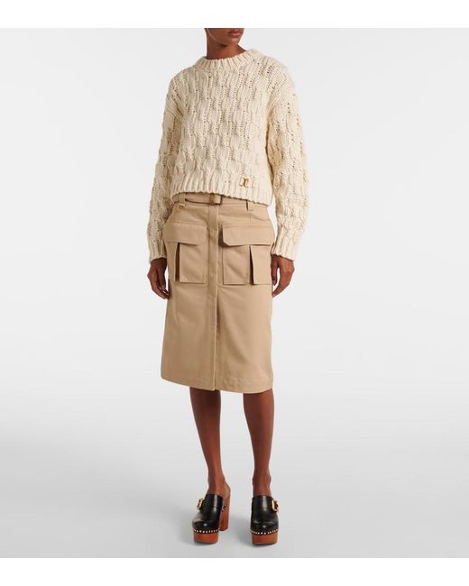 Chloé Natural Wool, Silk, And Cashmere Sweater