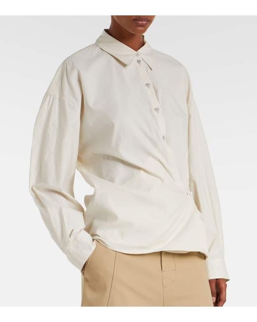 Lemaire White Twisted Cotton And Silk Shirt