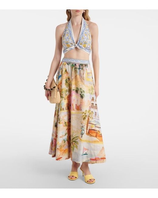 Jupe Longue Imprimee En Coton Farm Rio en coloris Metallic