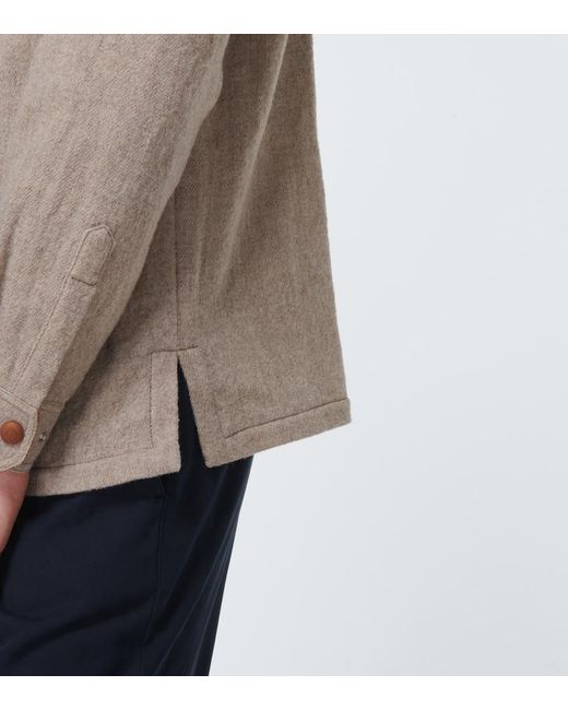 Giorgio Armani Natural Hooded Virgin Wool Blouson for men