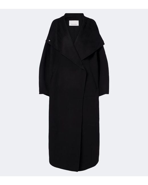 Frankie Shop Black Leroy Wool-Blend Coat