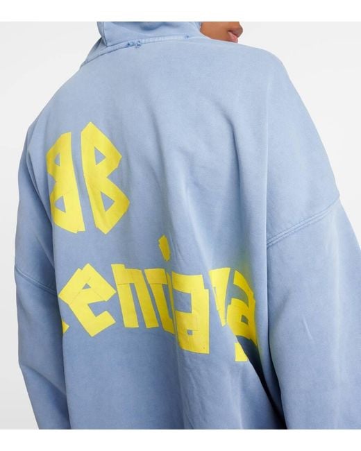 Balenciaga Blue Hoodie Mit Logo-Print