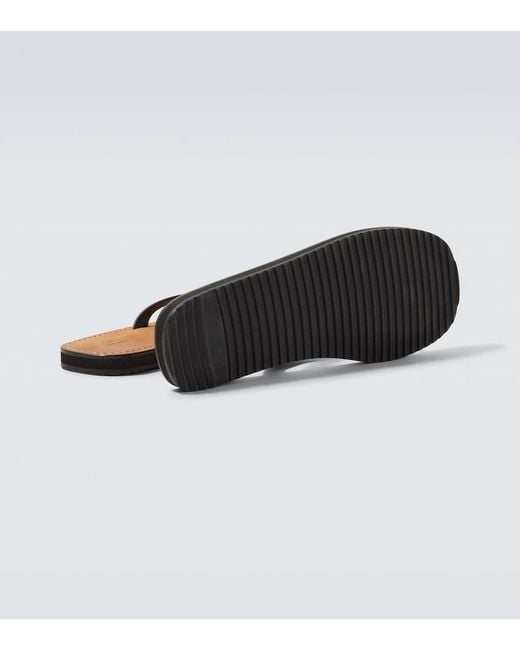 The Row Brown City Leather Thong Sandals for men