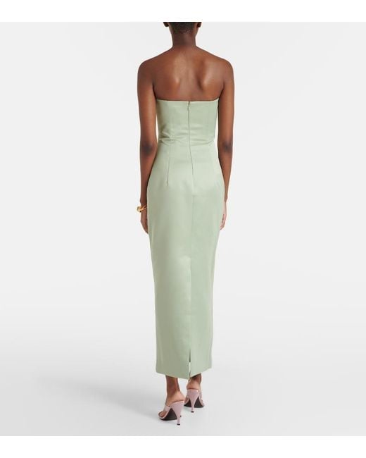 LEO LIN Green Marilyn Floral-Applique Bustier Dress