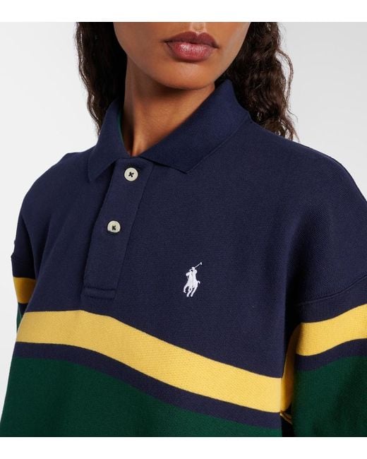 Polo Ralph Lauren Blue Striped Cotton-Blend Polo Shirt