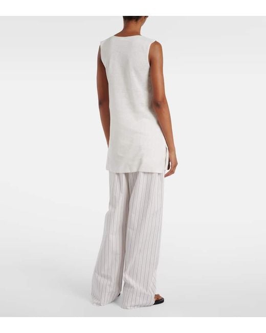 Top Jaylen En Mezcla De Lino Y Algodon The Row de color White