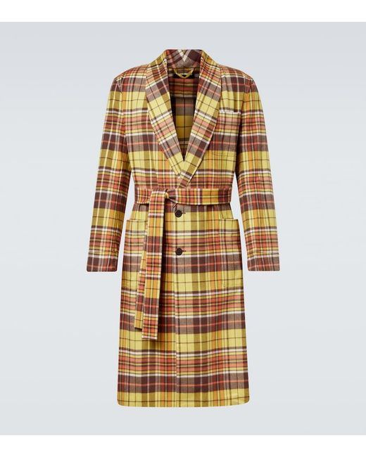 Prada Metallic Checked Cotton Coat for men