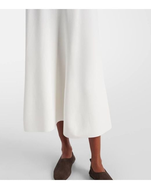 Max Mara White Lazio Crepe Midi Skirt
