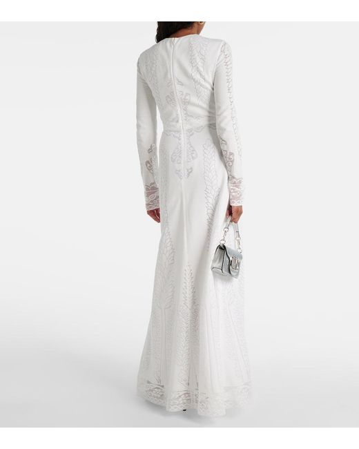 Giambattista Valli White Cotton-blend Lace Gown
